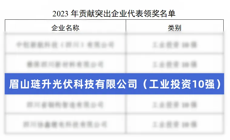 “智改数转”成效凸显，琏升光伏科技获评2023年眉山市贡献突出企业