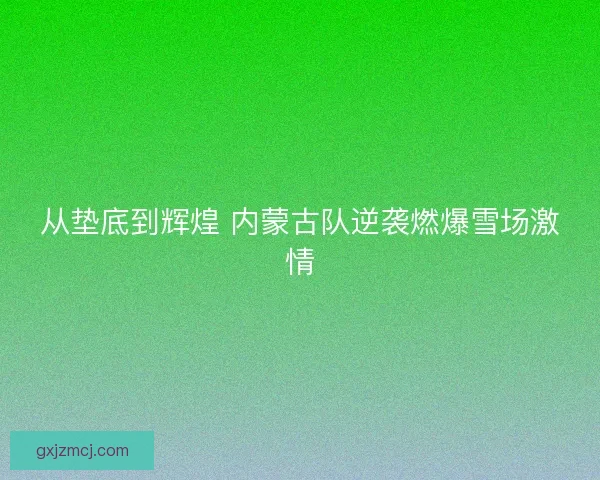 从垫底到辉煌 内蒙古队逆袭燃爆雪场激情