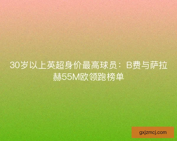 30岁以上英超身价最高球员：B费与萨拉赫55M欧领跑榜单