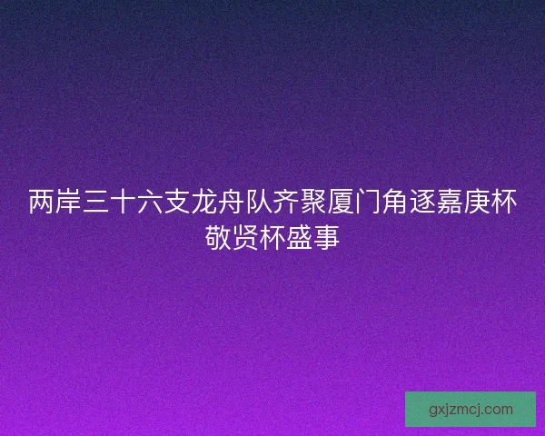 两岸三十六支龙舟队齐聚厦门角逐嘉庚杯敬贤杯盛事
