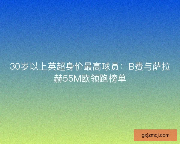 30岁以上英超身价最高球员：B费与萨拉赫55M欧领跑榜单