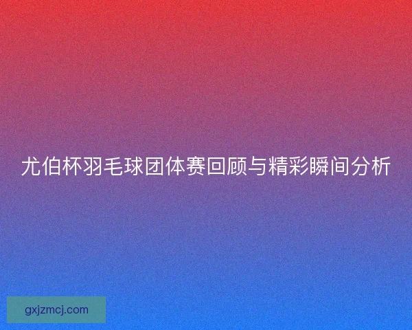 尤伯杯羽毛球团体赛回顾与精彩瞬间分析