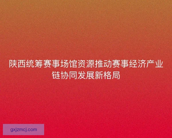陕西统筹赛事场馆资源推动赛事经济产业链协同发展新格局